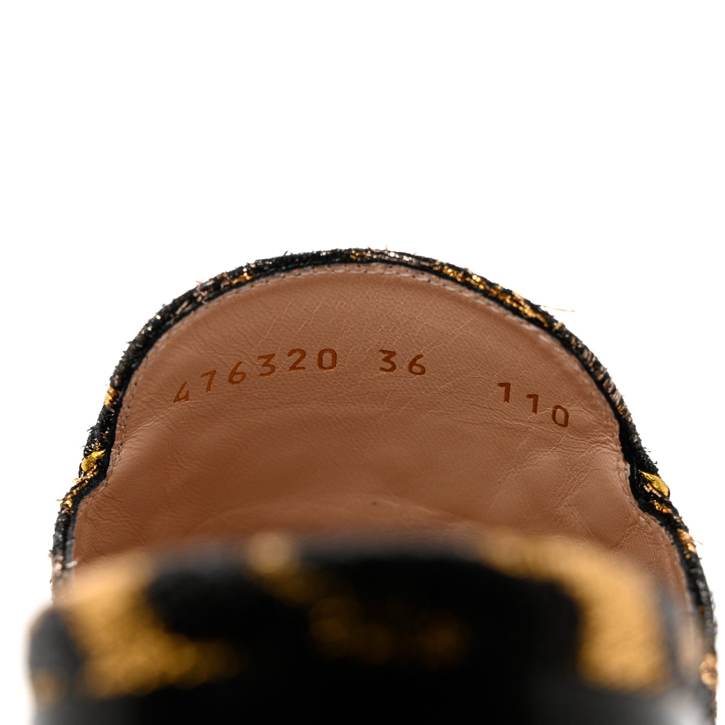 Lurex Jacquard Leopard Embroidered Womens Princetown Slippers 36 Black Gold