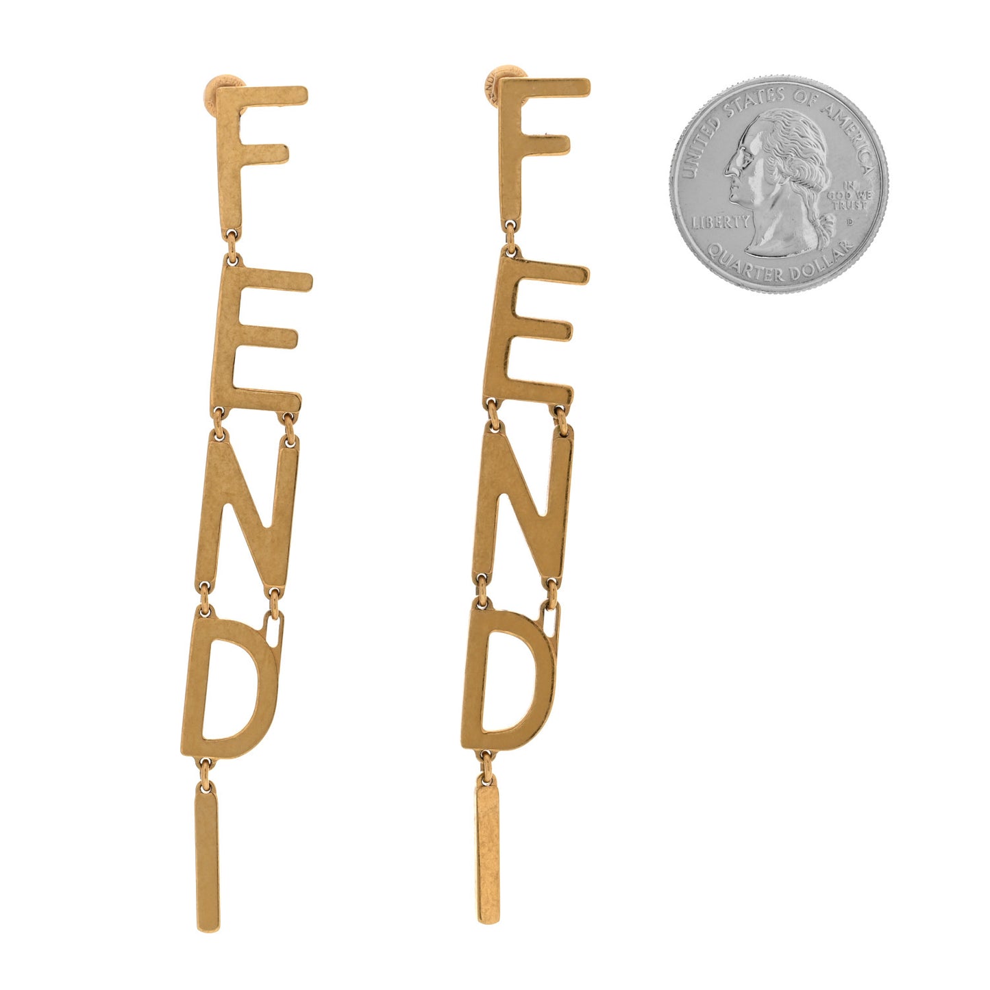 Metal Signature Earrings Gold