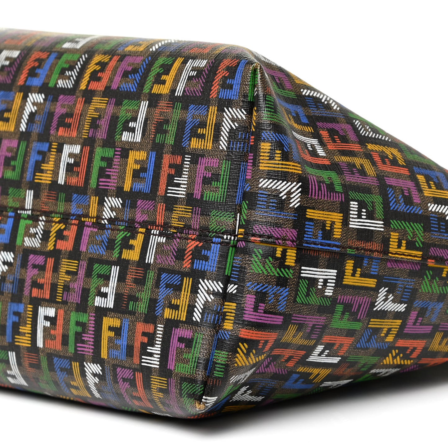 Zucca Spalmati Patent Zucchino Screen Print Medium Roll Tote Tobacco Multicolor Black