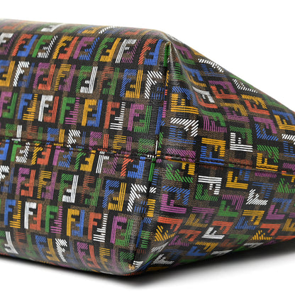 Fendi Zucca Spalmati Patent Zucchino Screen Print Medium Roll Tote Tobacco Multicolor Black 10 of 15