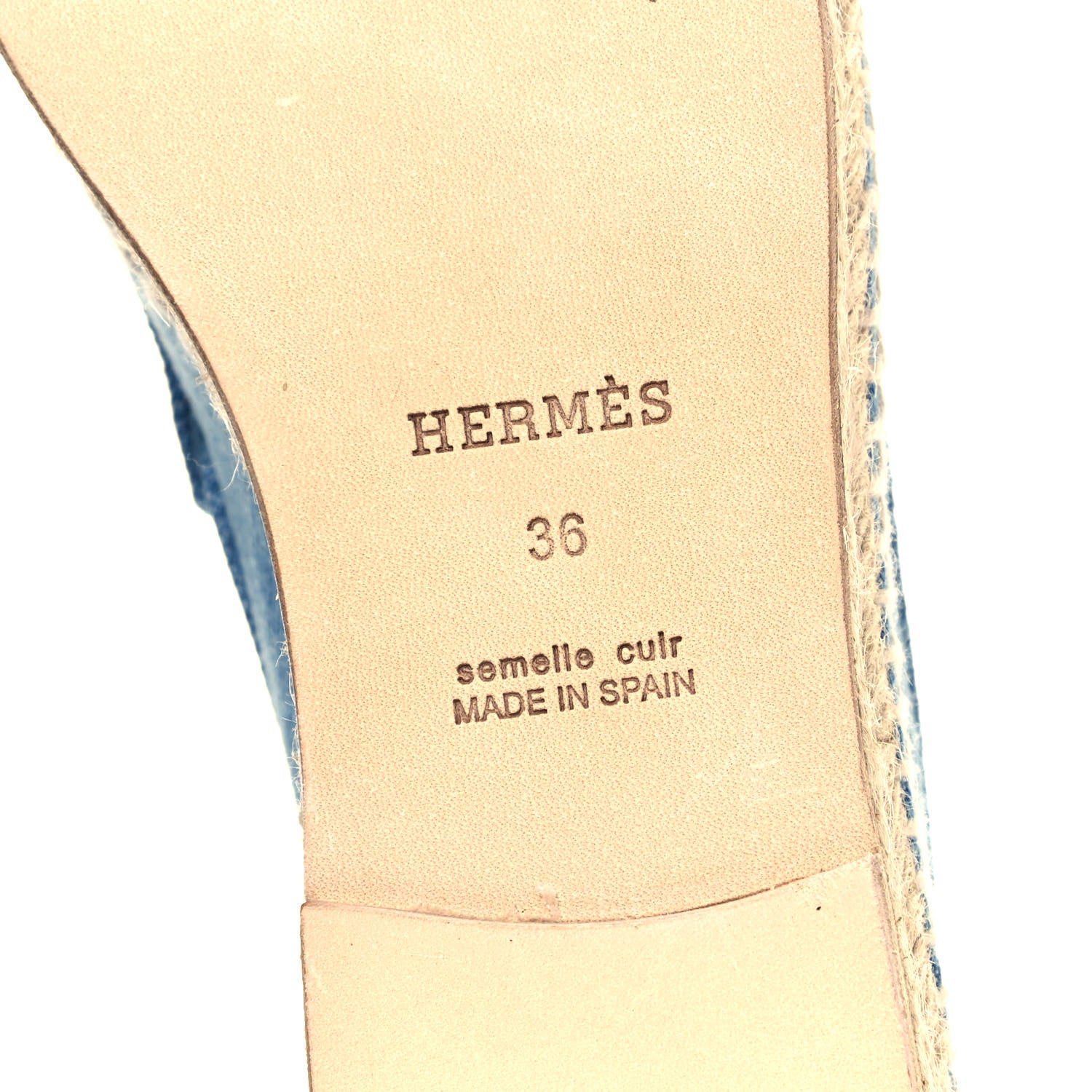 Hermes Denim Canvas Womens Trip Espadrilles 36 Bleu Clair 6 of 8