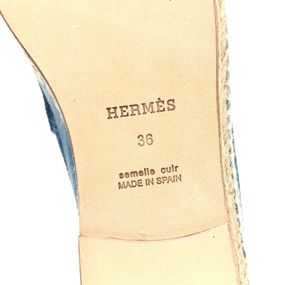 Hermes Denim Canvas Womens Trip Espadrilles 36 Bleu Clair 6 of 8