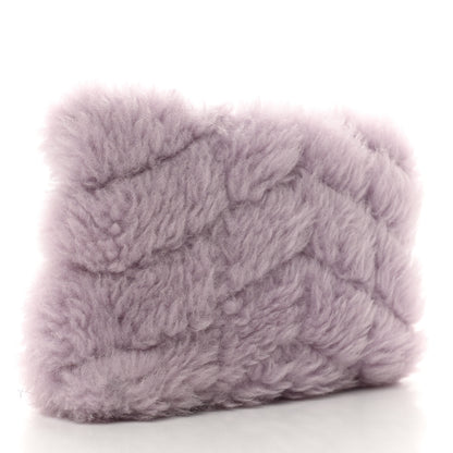 Saint Laurent Shearling Quilted Monogram Loulou Puffer Pouch Clutch Lilac 2 of 8