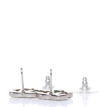 Chanel Crystal Mini Timeless CC Earrings Silver 4 of 5