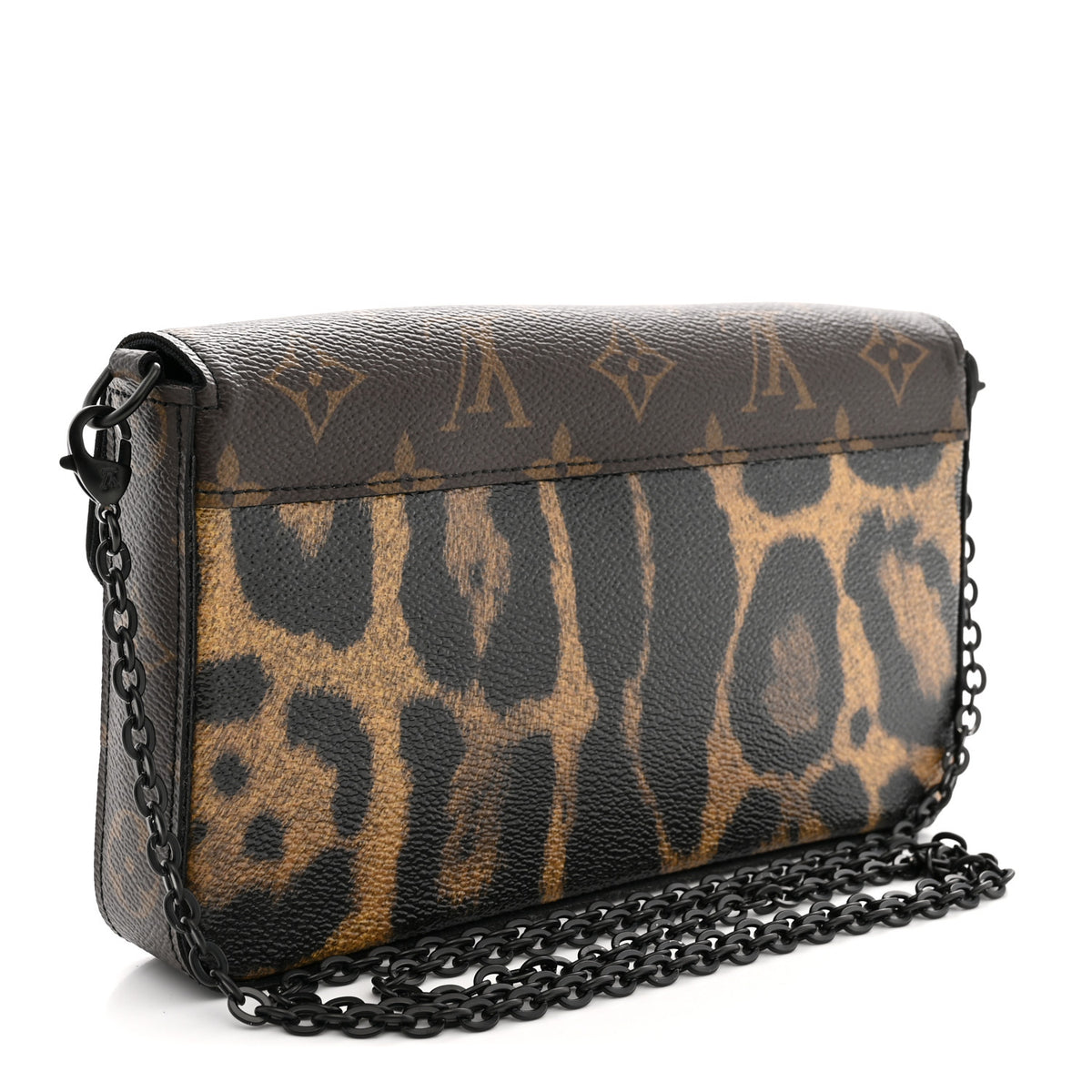 Louis Vuitton Monogram Animal Print Pochette Felicie Chain Wallet 4 of 11