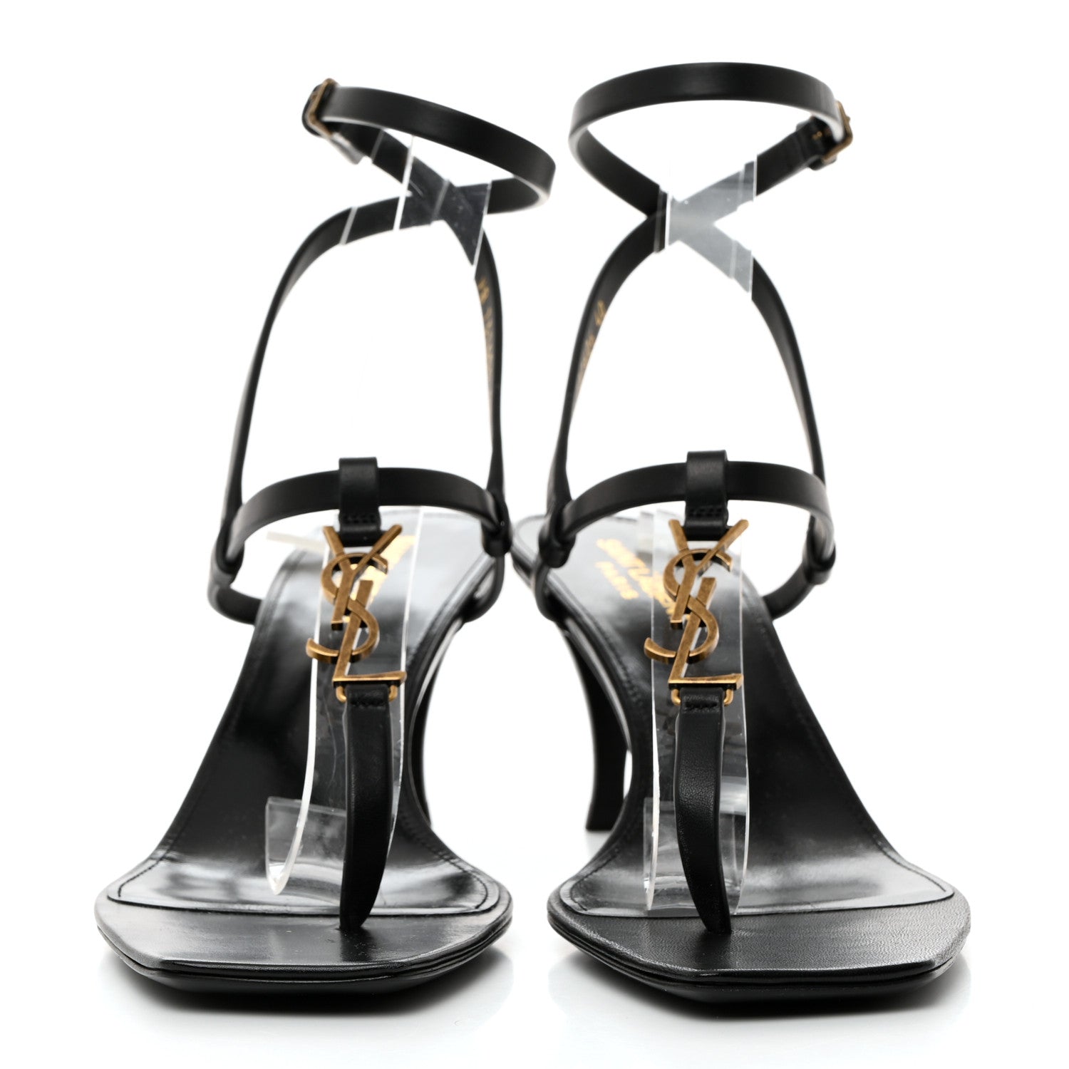 Saint Laurent Calfskin Cassandra 60 Sandals 40 Black 2 of 9