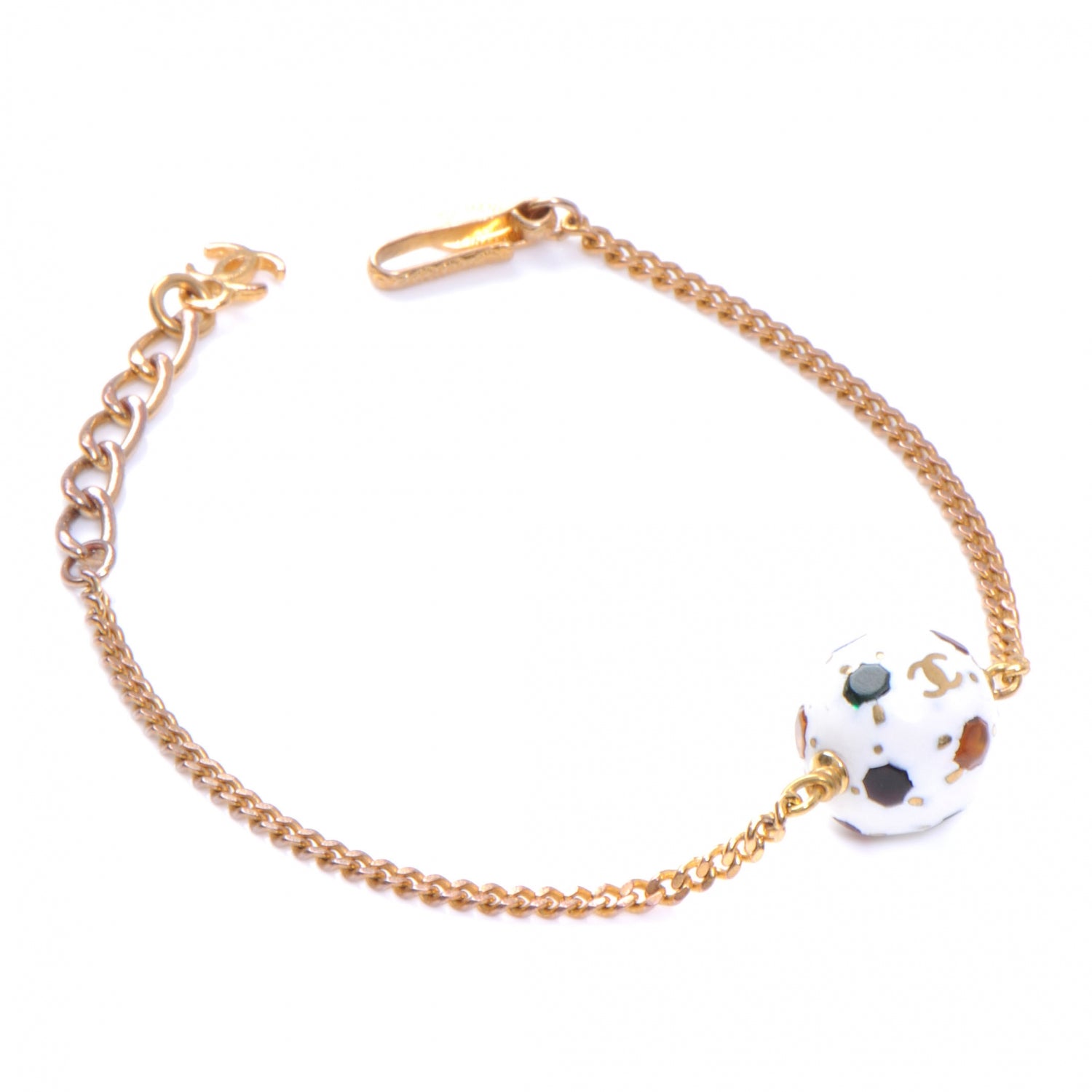 Chanel Soccer Ball Pendant Charm Bracelet 1 of 6