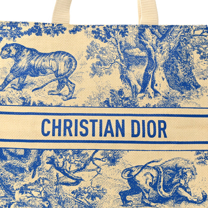 Christian Dior Straw Dioriviera Tote Blue 6 of 8