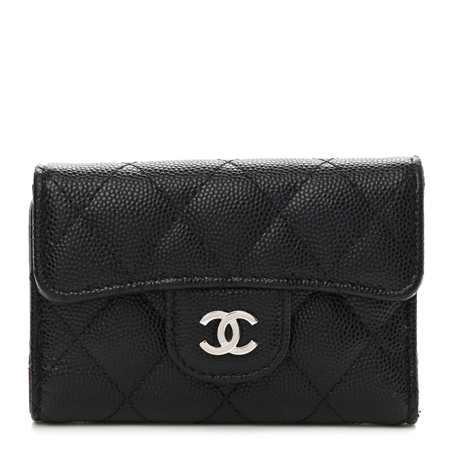 Caviar Quilted Classic 4 Key Holder Wallet Black