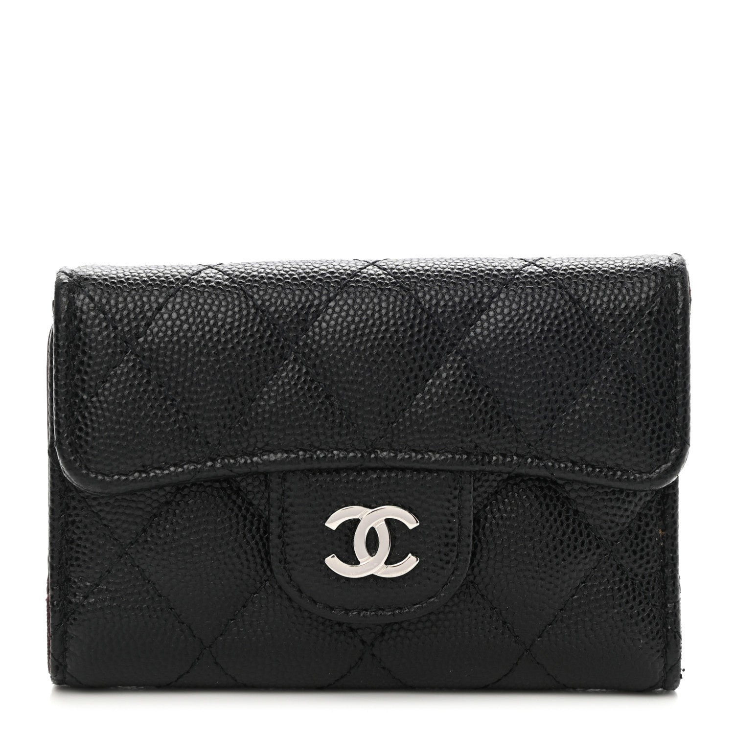 Chanel Caviar Quilted Classic 4 Key Holder Wallet Black 1 of 9