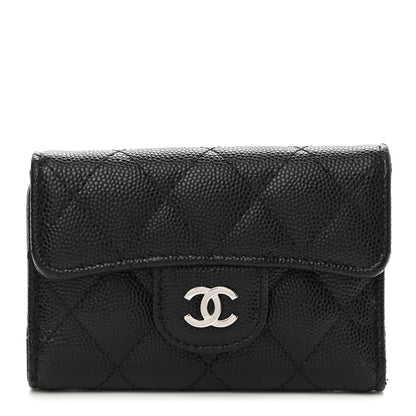 Chanel Caviar Quilted Classic 4 Key Holder Wallet Black 1 of 9