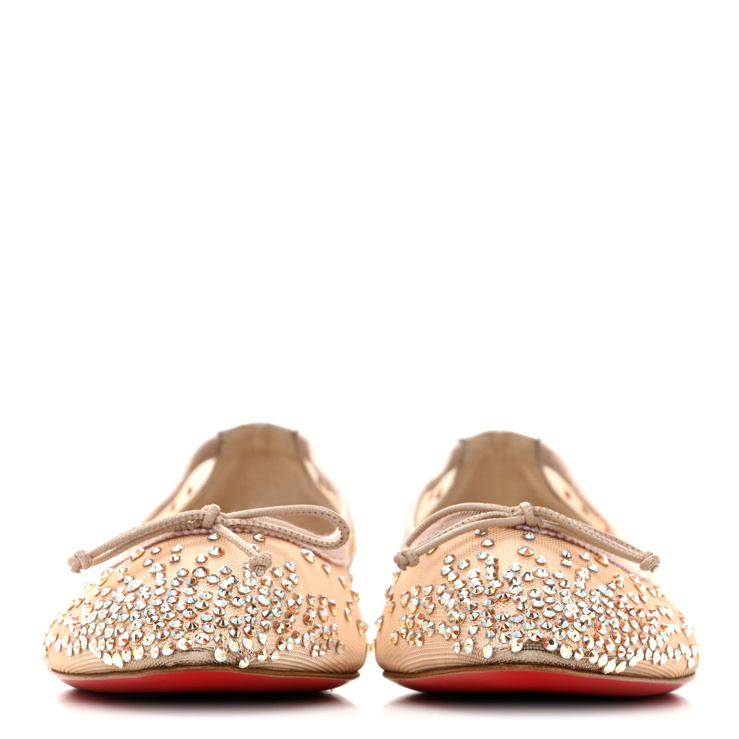 Christian Louboutin Crystal Strass Follies Flats 37 Silver 1859985