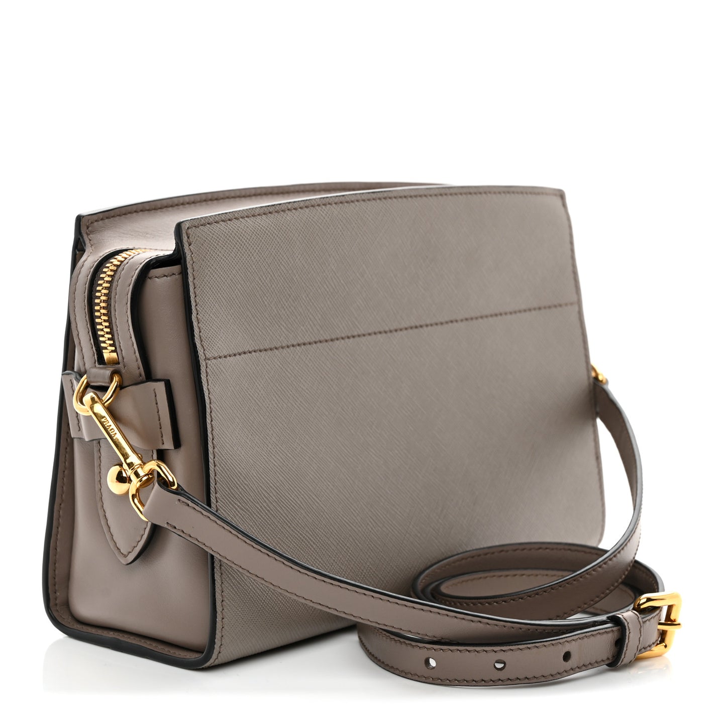 Saffiano Calfskin Esplanade Crossbody Bag Argilla