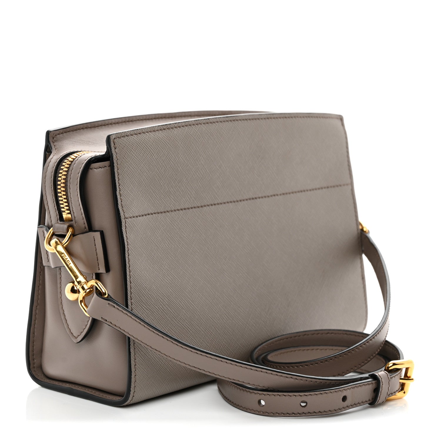 Prada Saffiano Calfskin Esplanade Crossbody Bag Argilla 3 of 10