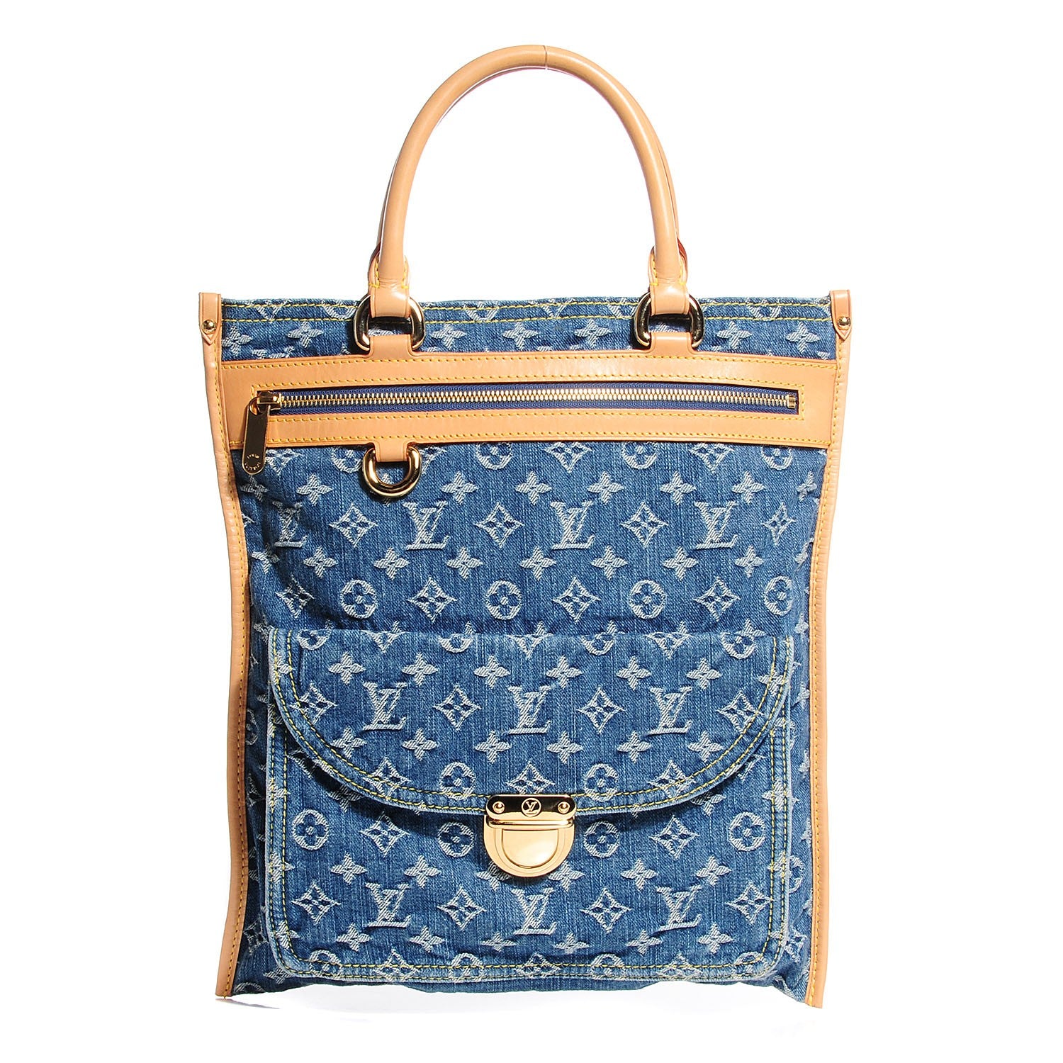 Louis Vuitton Monogram Denim Sac Plat Blue 1 of 7