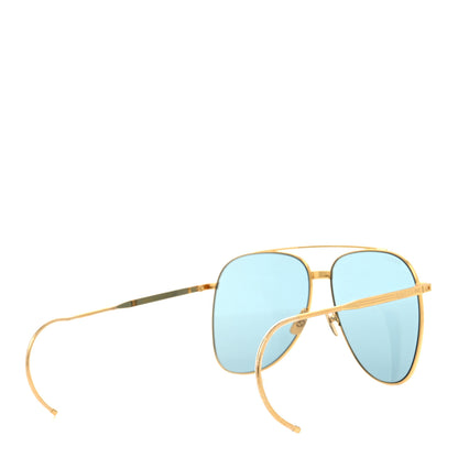 Gucci Aviator Sunglasses GG0953S Gold Light Blue 4 of 9