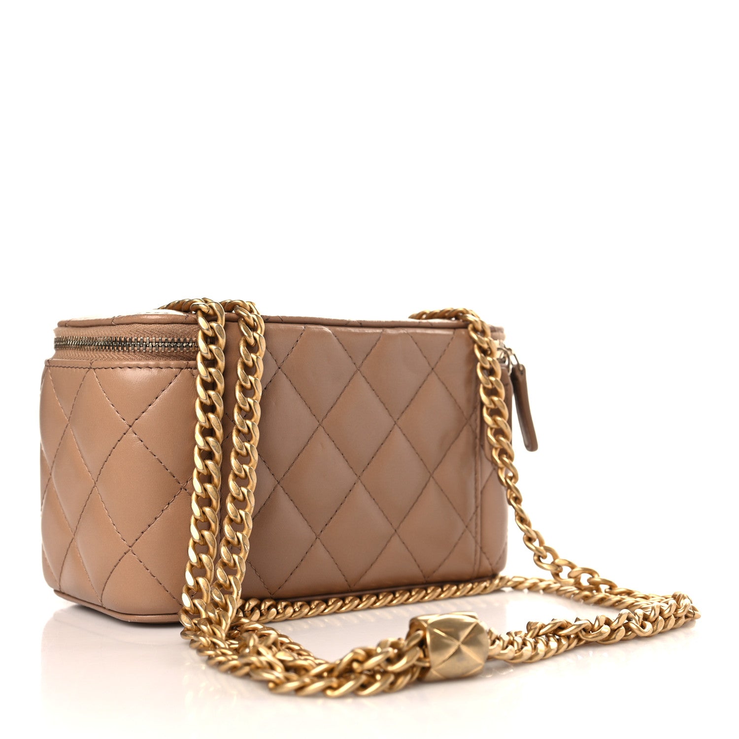 Chanel Lambskin Quilted Small Pillow Crush Vanity Case With Chain Beige 3 of 10