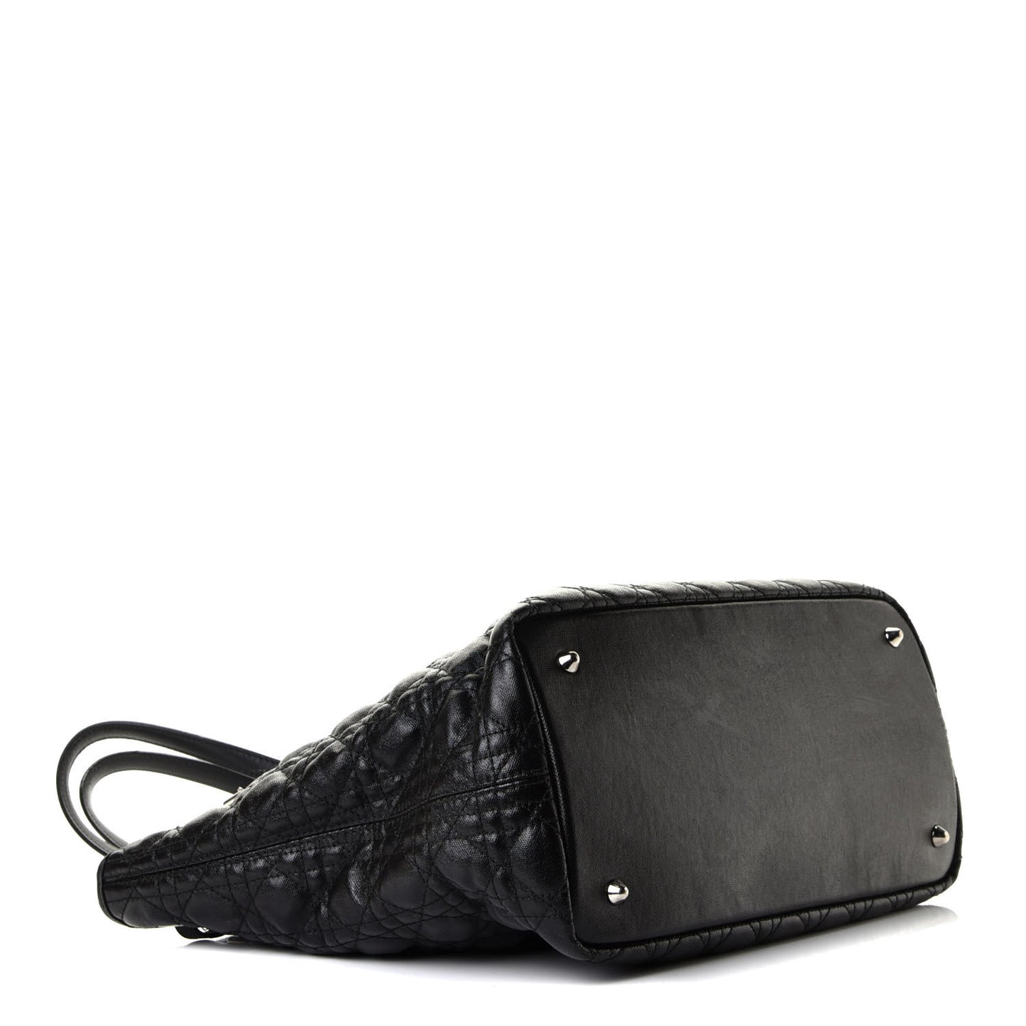 Coated Canvas Cannage Medium Panarea Tote Black