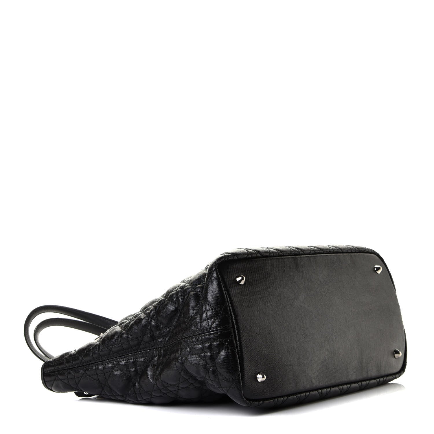 Christian Dior Coated Canvas Cannage Medium Panarea Tote Black 3 of 6