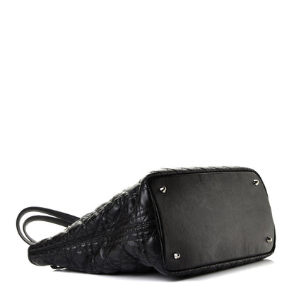 Christian Dior Coated Canvas Cannage Medium Panarea Tote Black 3 of 6