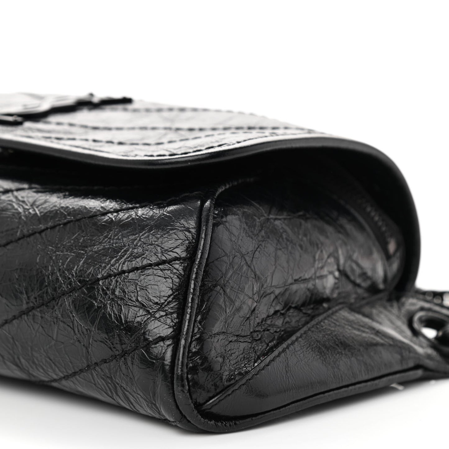 Crinkled Calfskin Matelasse Monogram Niki Body Bag Black