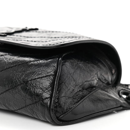Saint Laurent Crinkled Calfskin Matelasse Monogram Niki Body Bag Black 8 of 8
