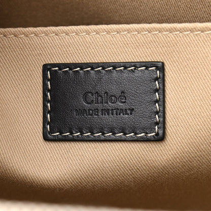 Chloe Cotton Calfskin Medium Woody Ribbon Tote White Black 6 of 9