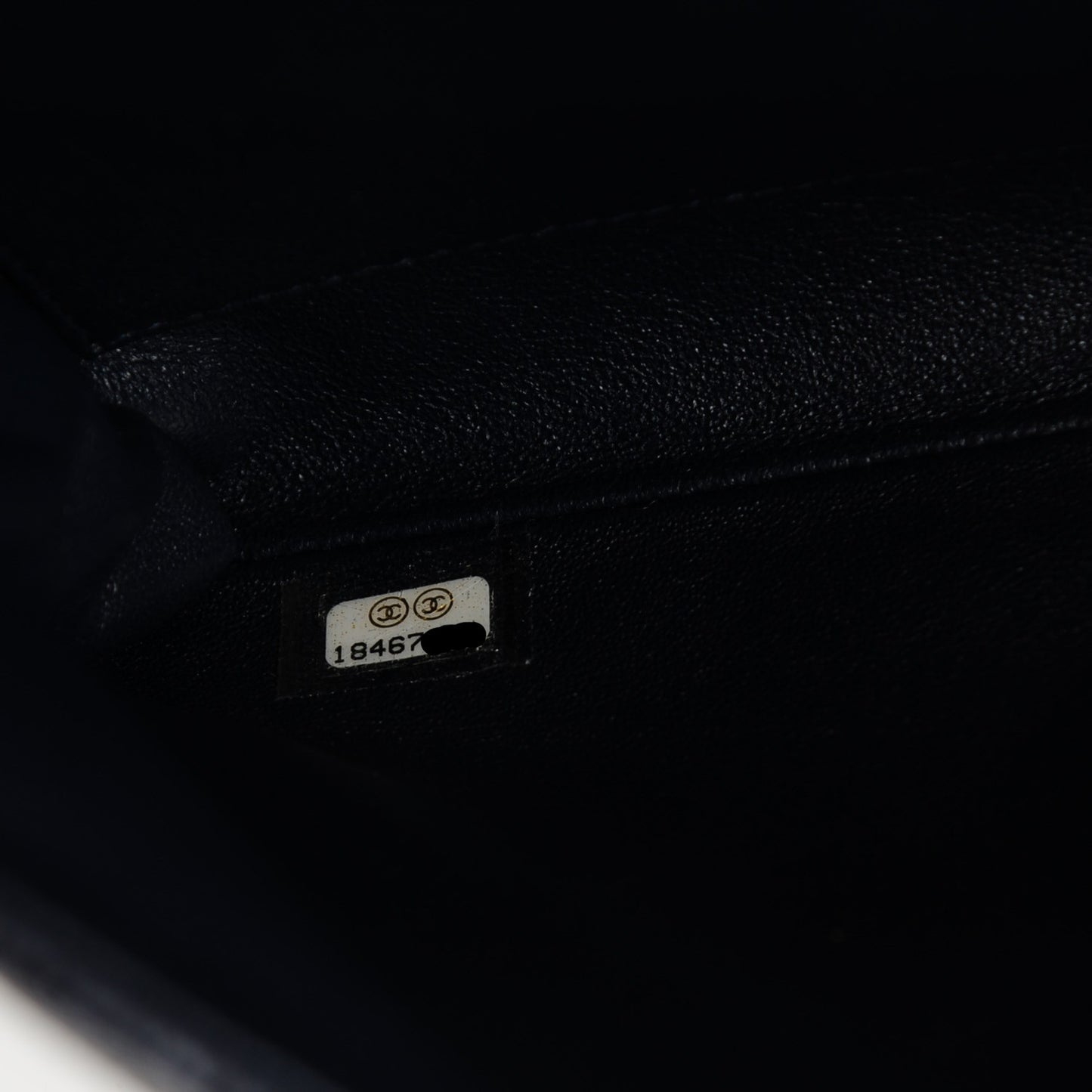 Caviar Quilted Clutch With Chain Flap Navy Blue