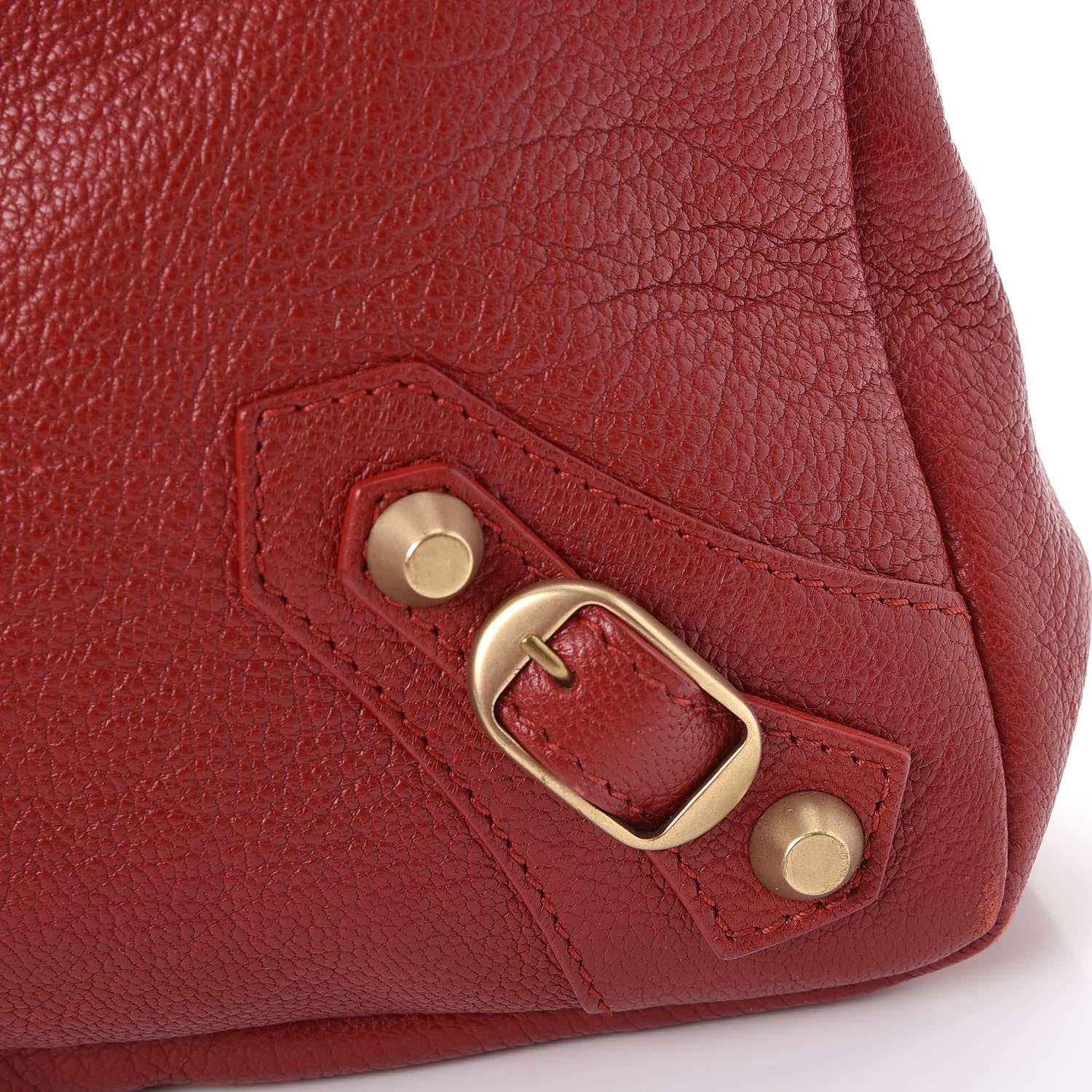 Balenciaga Chevre Classic Gold Hardware Premier Clutch Red 9 of 9