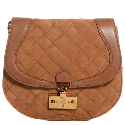 Marc Jacobs Quilted Suede Saffron Shoulder Bag Camel 1 of 9