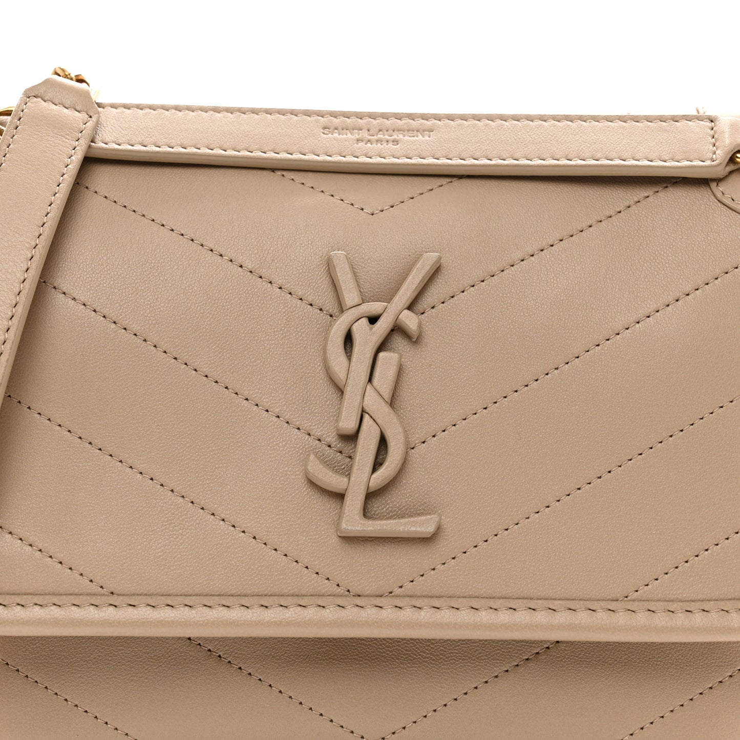Lambskin Matelasse Monogram Baby Niki Chain Satchel Dark Beige