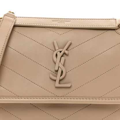Saint Laurent Lambskin Matelasse Monogram Baby Niki Chain Satchel Dark Beige 5 of 10