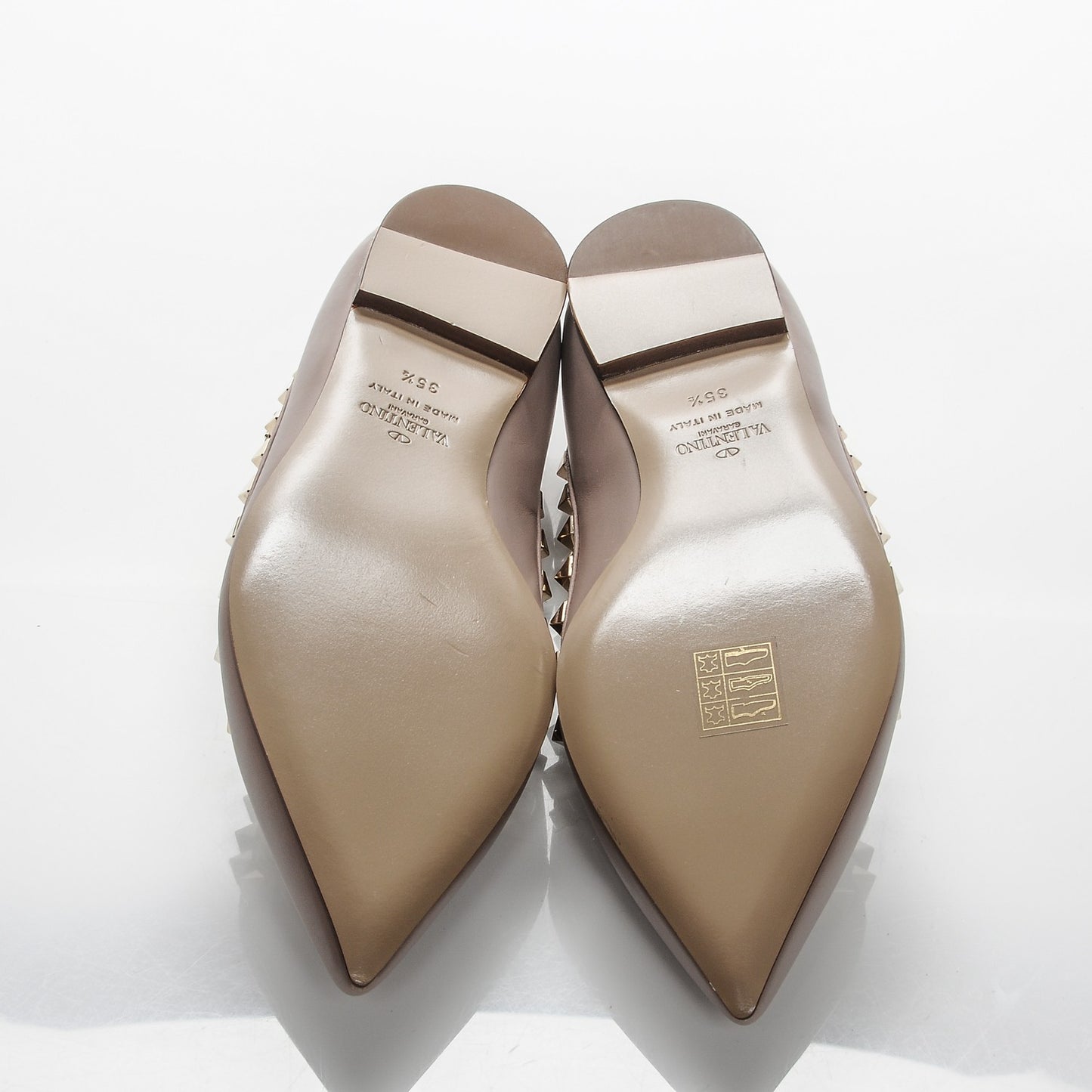 Nappa Rockstud Cage Ballerina Flats 35.5 Poudre