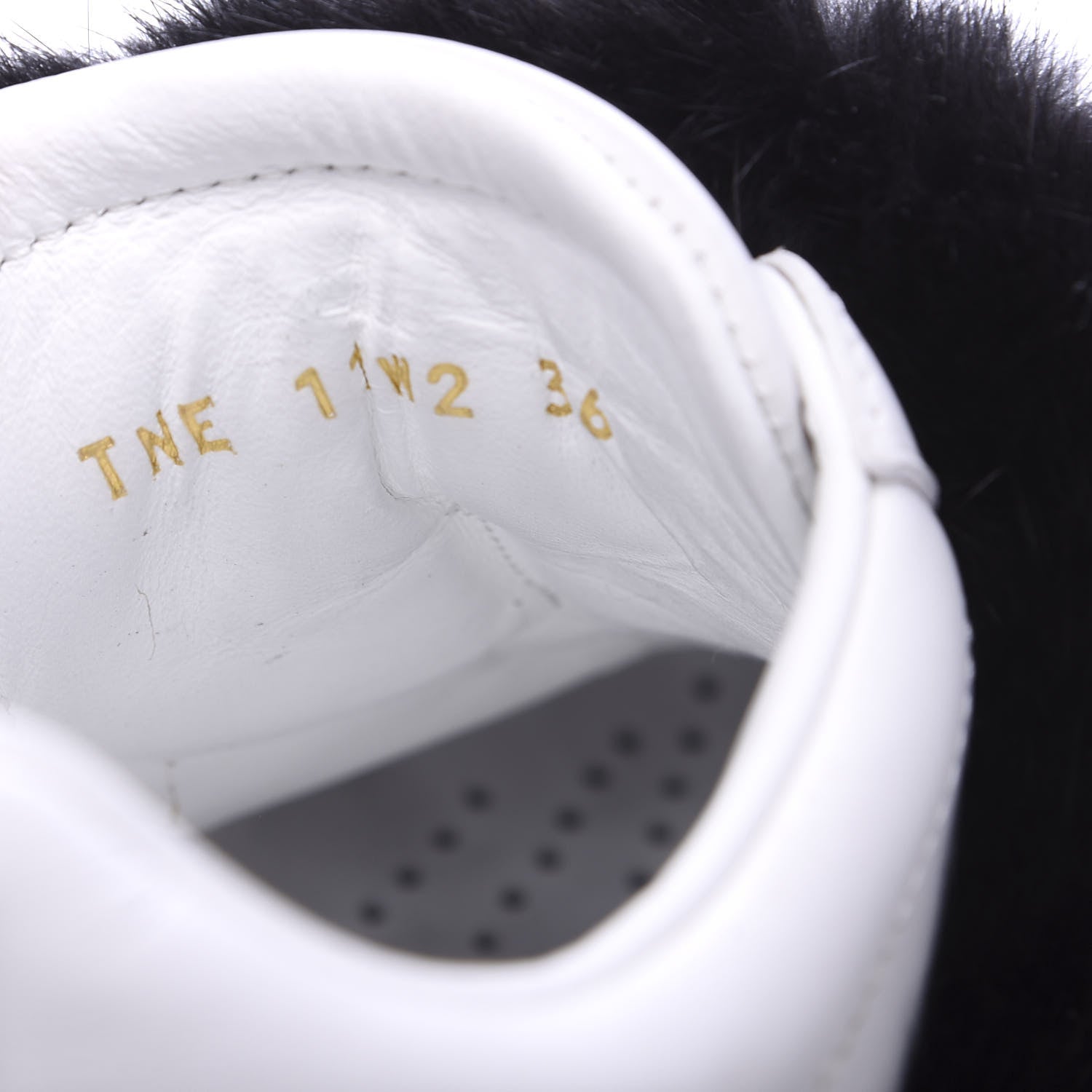 Valentino Garavani Calfskin Mink Fur Sneakers 36 White Black 8 of 9