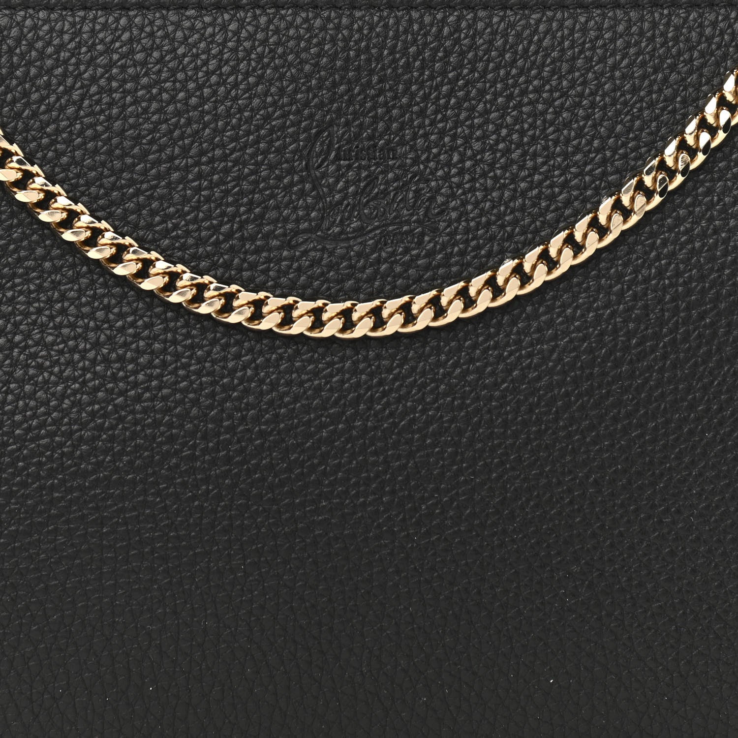 Christian Louboutin Calfskin Loubila Chain Clutch Black 7 of 9