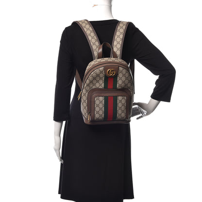Gucci GG Supreme Monogram Calfskin Web Small Ophidia Day Backpack Beige Ebony New Acero 2 of 11
