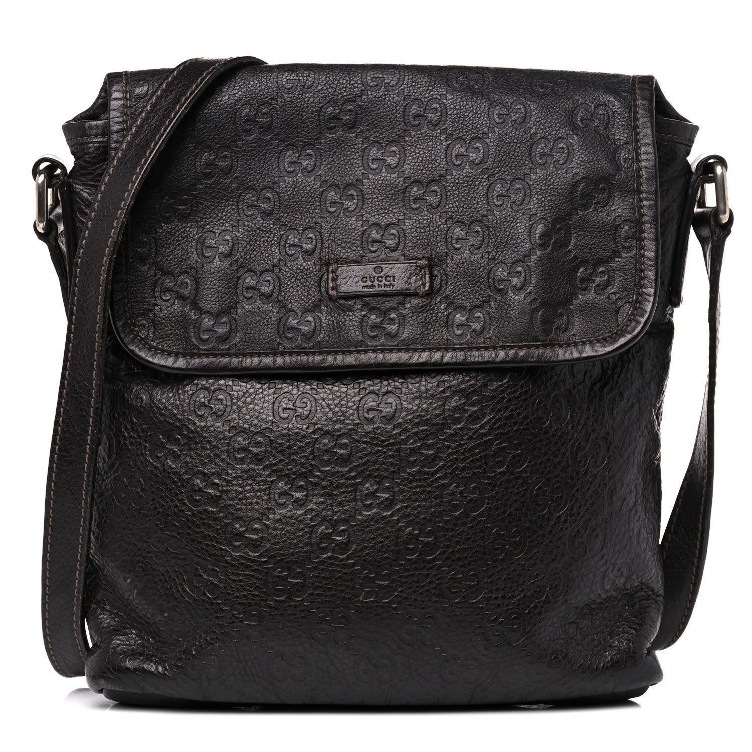 Gucci Guccissima Small Flap Messenger Bag Brown 1 of 21