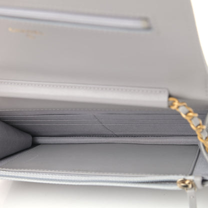 Chanel Caviar Quilted Boy Wallet On Chain WOC Grey 4 of 5
