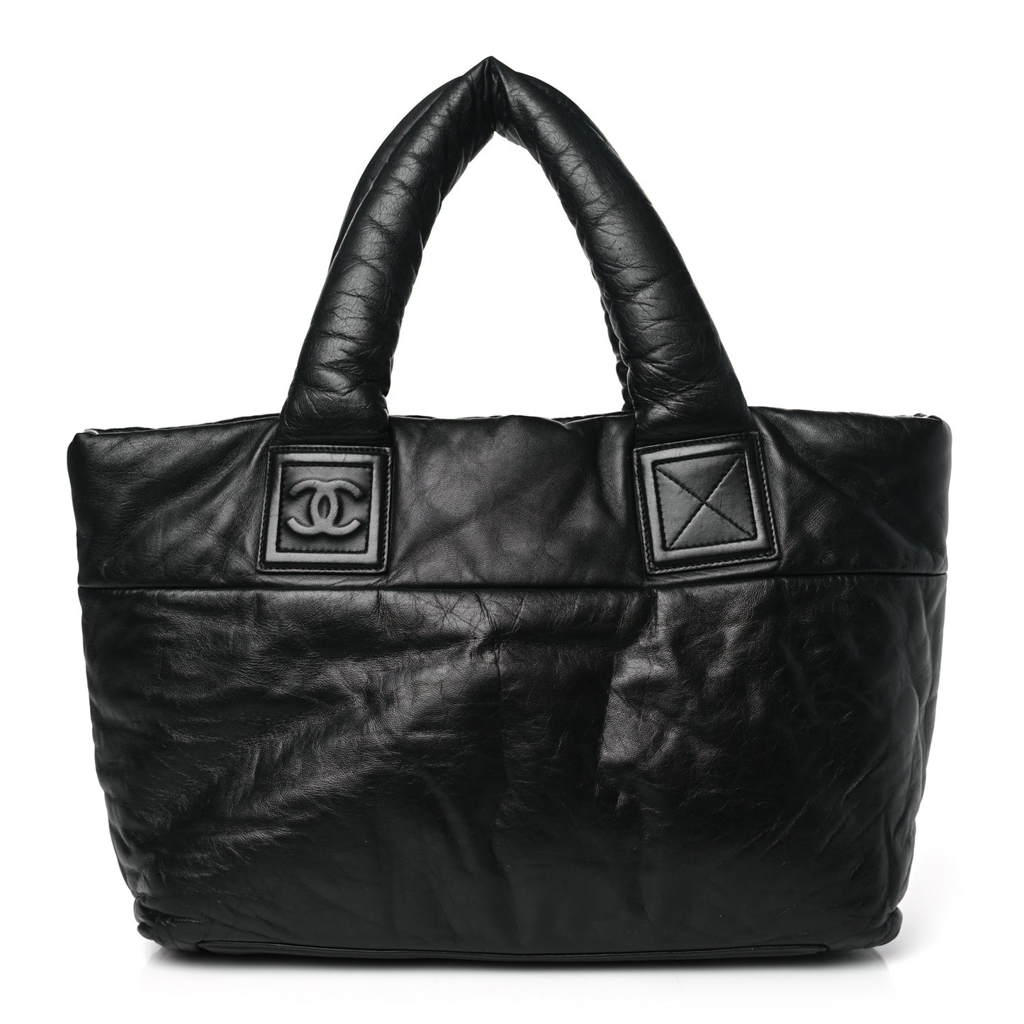 Lambskin Quilted Small Coco Cocoon Reversible Tote Black
