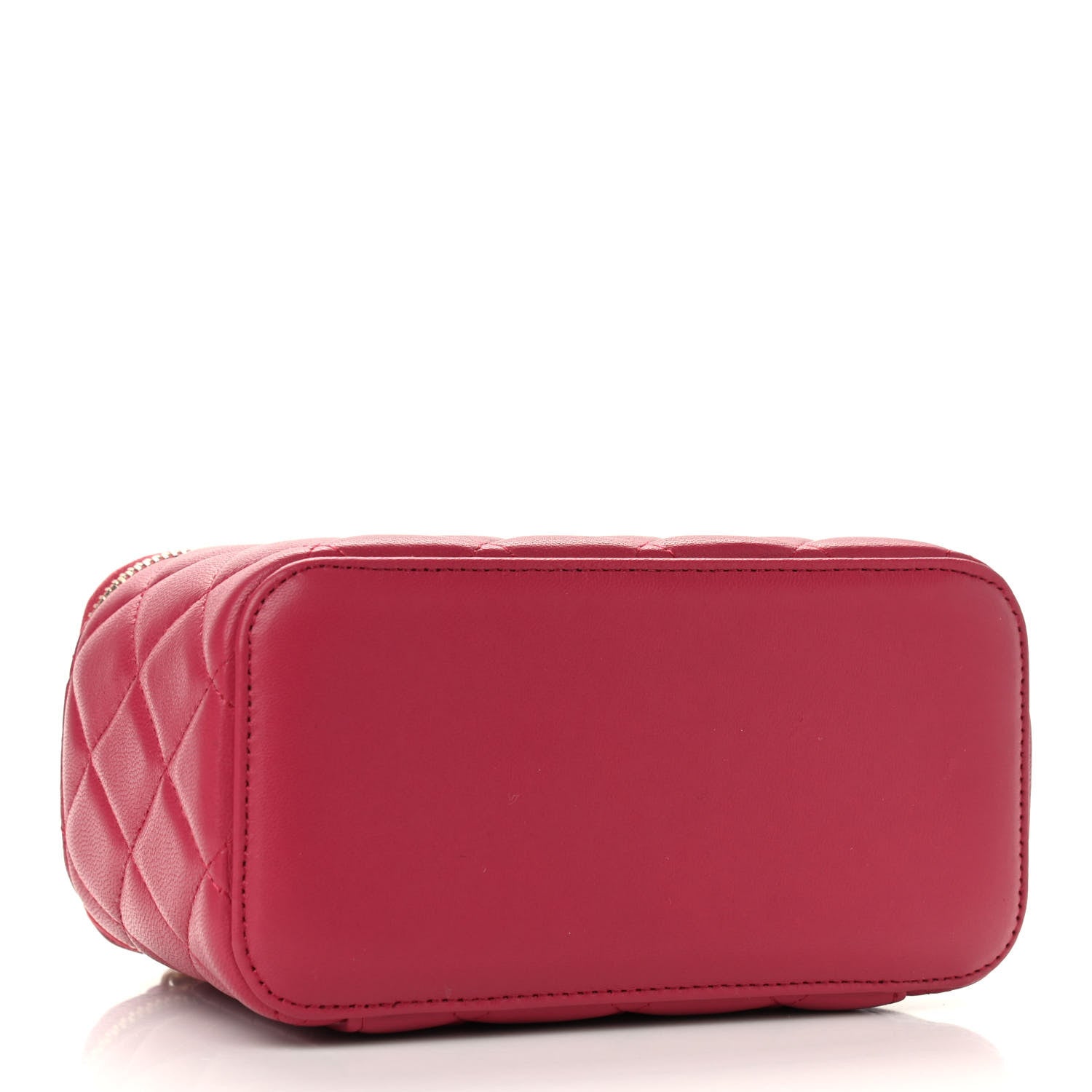 Chanel Lambskin Quilted Small Top Handle Vanity Case With Chain Dark Pink 4 of 9