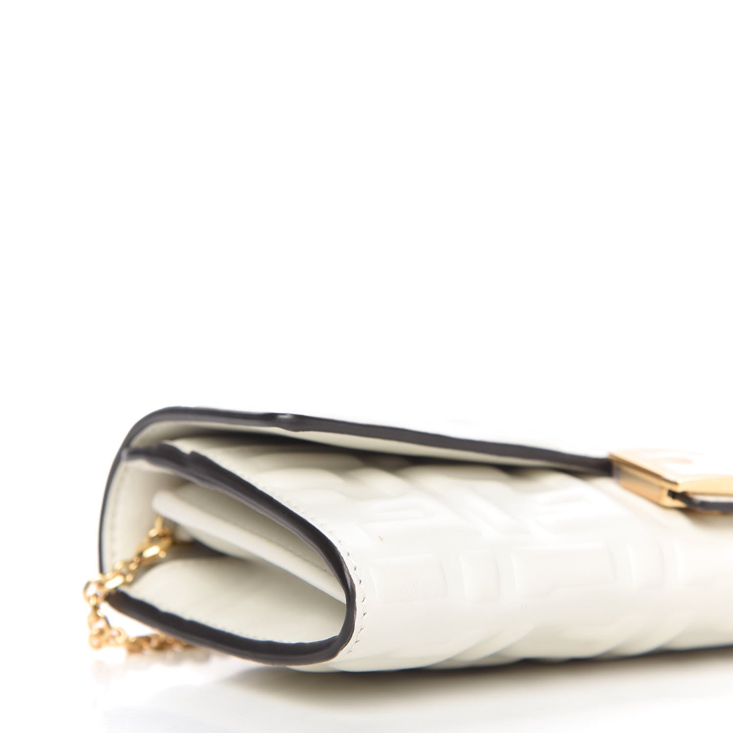 Fendi Nappa Matisse FF Embossed Continental Wallet On Chain White 6 of 9