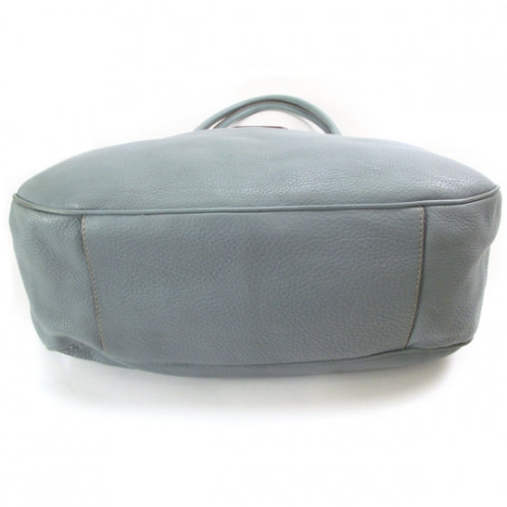 Prada Vitello Daino Large Shoulder Bag Blue 4 of 13