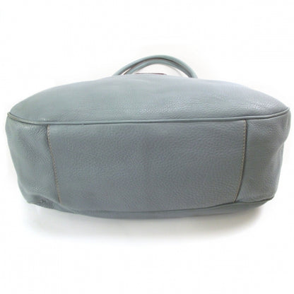 Prada Vitello Daino Large Shoulder Bag Blue 4 of 13