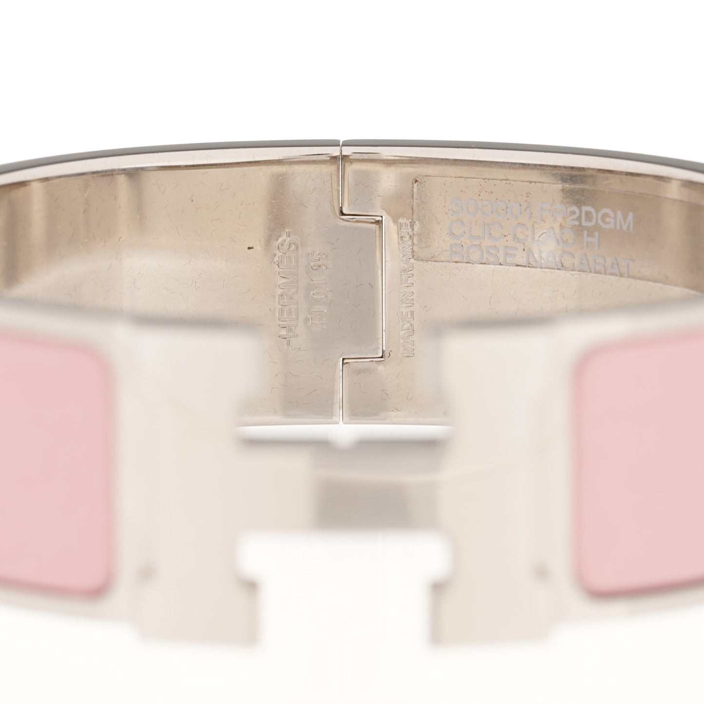 Enamel Wide Clic Clac H Bracelet GM Rose Nacarat