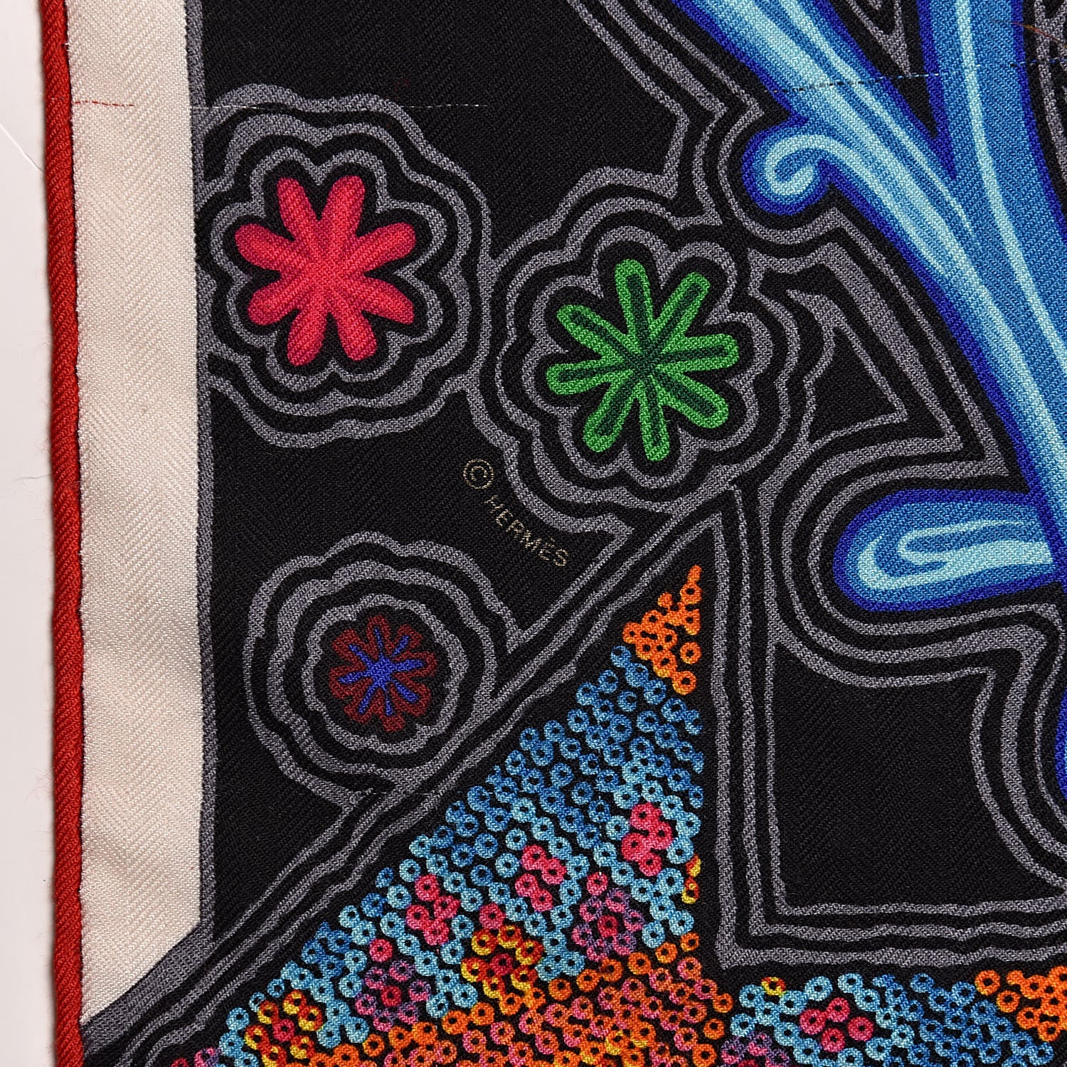 Hermes Cashmere Silk L'Arbre Du Vent Shawl 140 7 of 7
