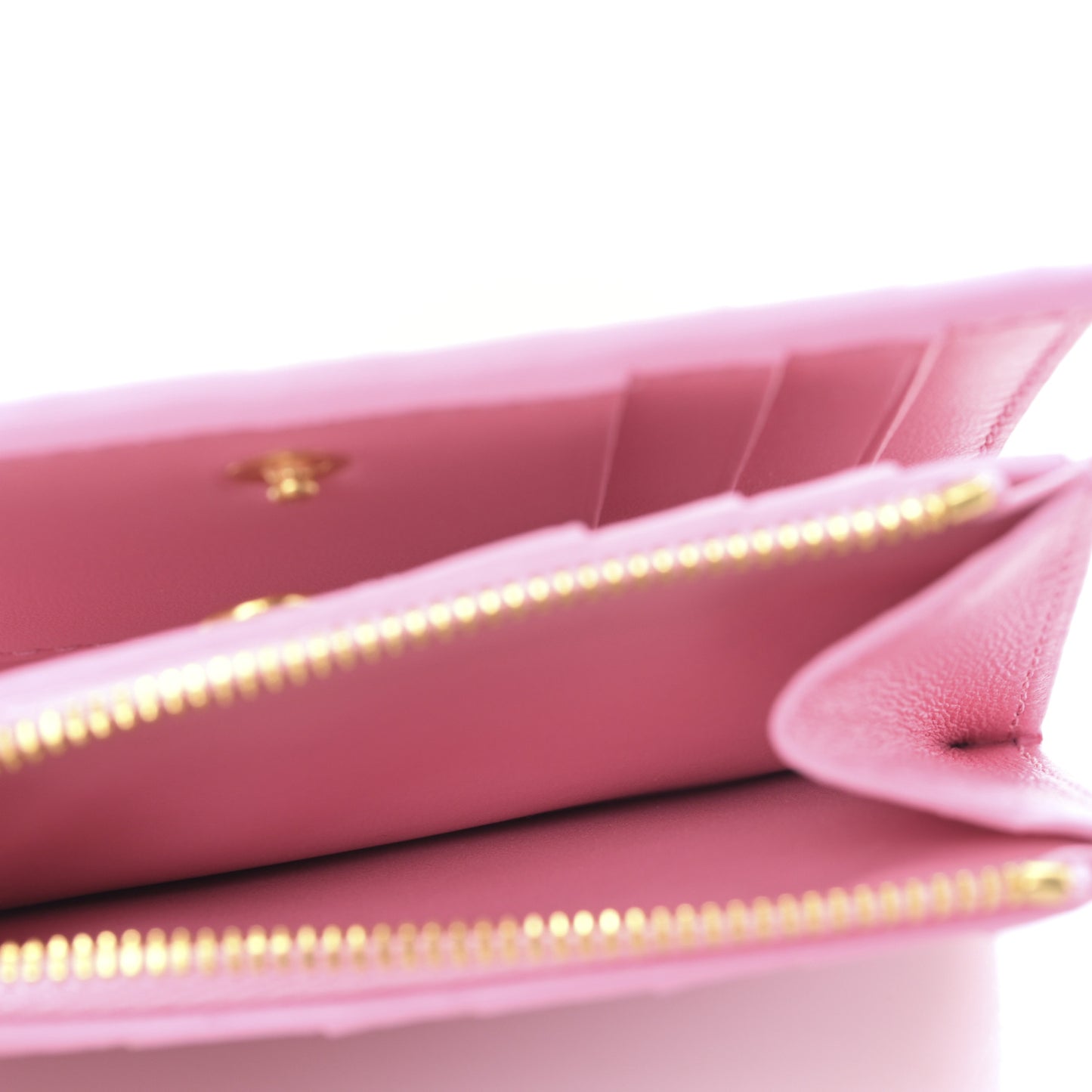 Nappa Intrecciato Cassette Bifold Zip Wallet Ribbon