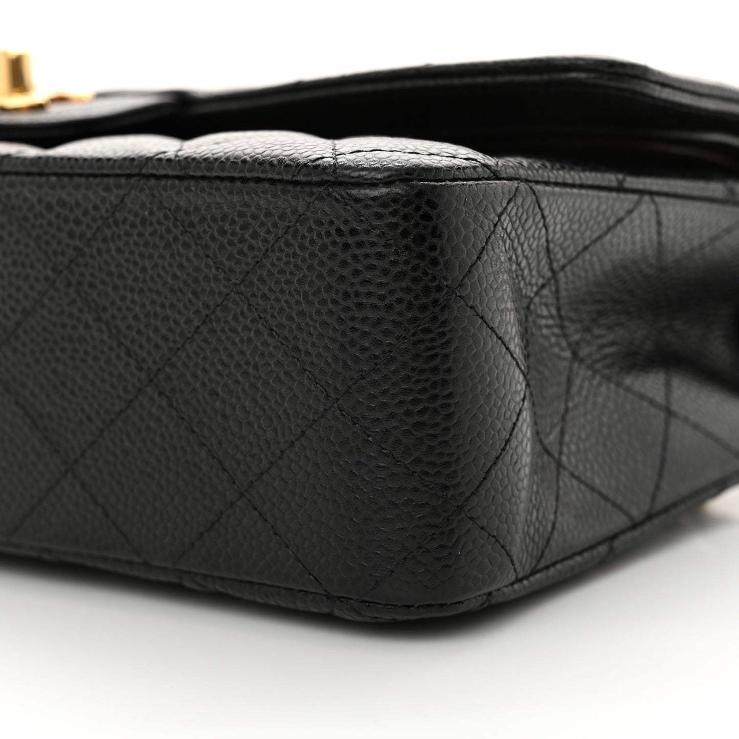 Caviar Quilted Medium Double Flap Black