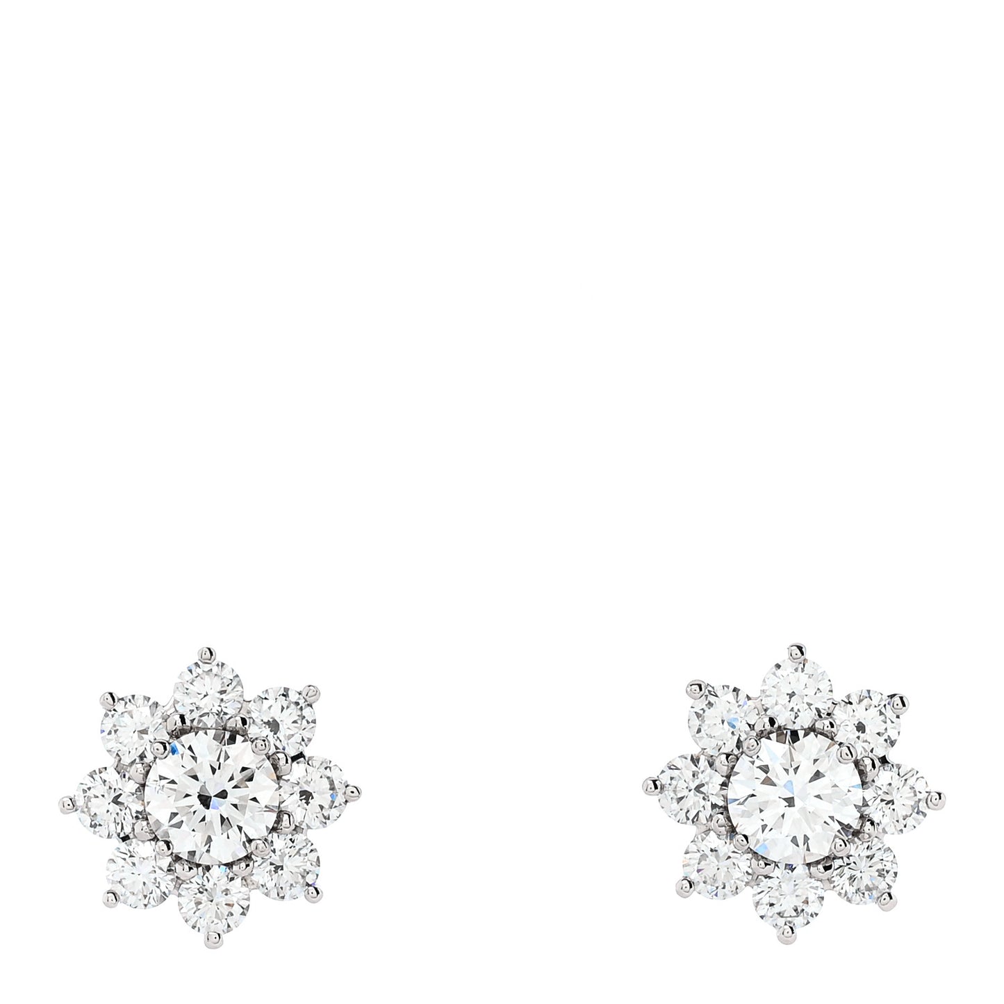 Platinum Diamond Mini Sunflower Earrings