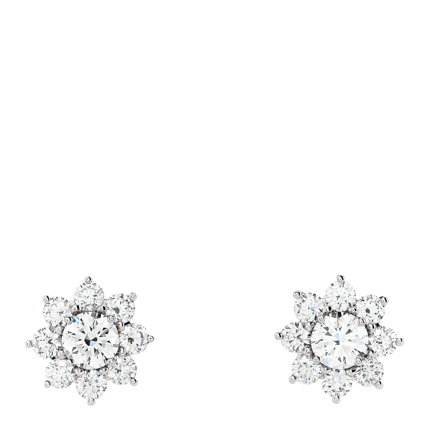 Harry Winston Platinum Diamond Mini Sunflower Earrings 1 of 5