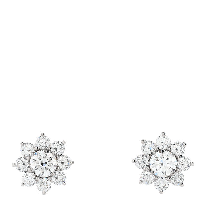 Harry Winston Platinum Diamond Mini Sunflower Earrings 1 of 5